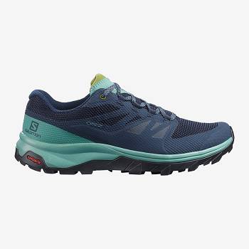 Salomon OUTLINE WIDE GTX W - Tmavomodre Turistické Topánky Damske, S0214SK